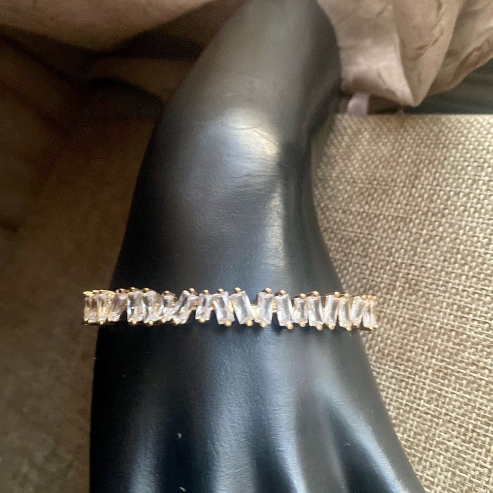 18k Gold Plated Baguette Cut Crystal Bracelet
